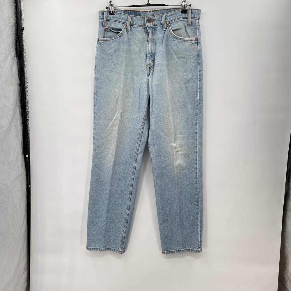 Levis‎ 550 Relaxed Fit Jeans Men's W34 L32 Light Wash Distressed Denim